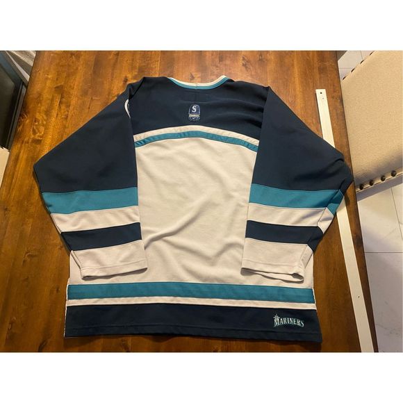 Seattle Mariners Vintage 2000s Y2K Nike Mesh Pullover MLB Baseball Hockey Jersey - Picture 6 of 6